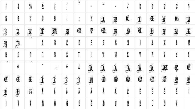 CarpediemEF InitialsCaps  glyph index