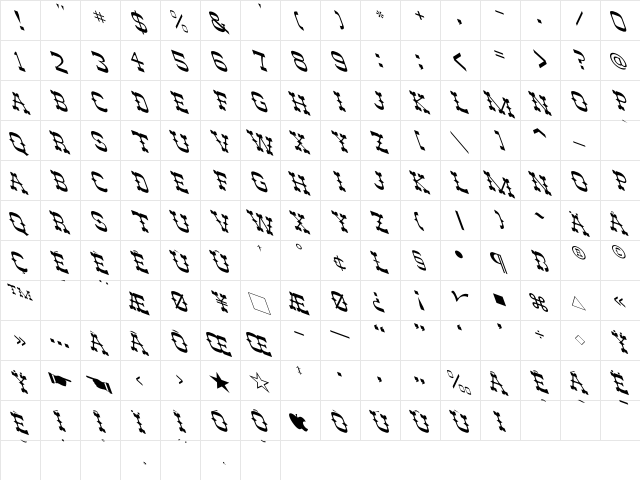 ENGA9020 Normal  glyph index