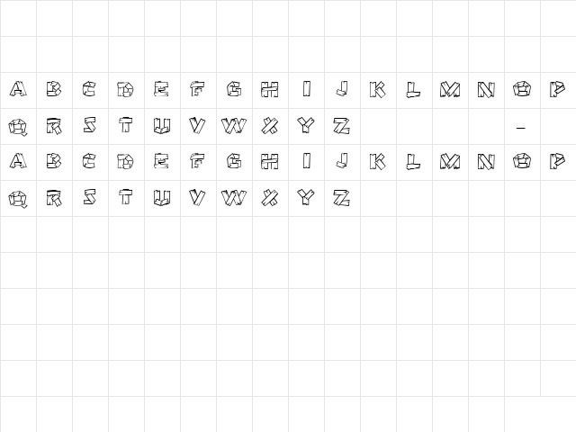 GE Tree House Regular  glyph index