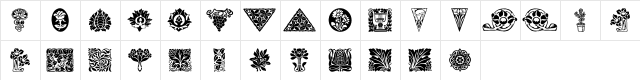 Ornamenter Regular  glyph index