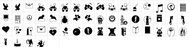 sbding2 Regular  glyph index