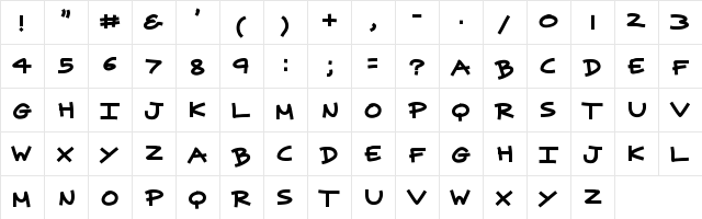 superpowers Medium  glyph index