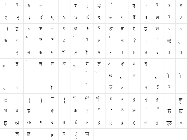 DevLys 030 Thin Normal  glyph index