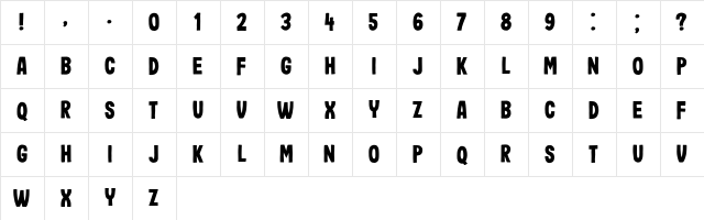 Impressum Regular  glyph index