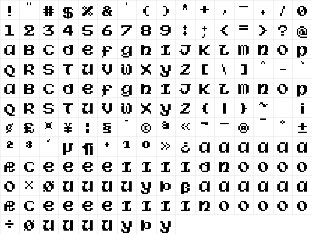 Sorcery 6128 Medium  glyph index