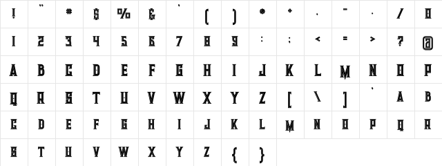 Giant Bold Inline Bold Inline  glyph index