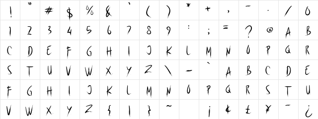 Foxtails Regular  glyph index