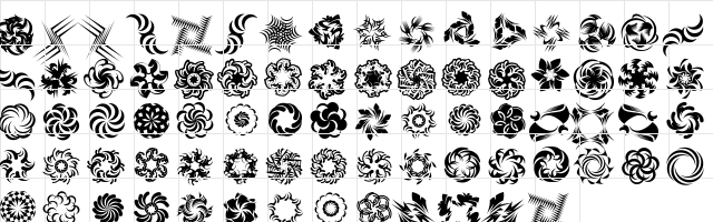 Whirligig Medium  glyph index