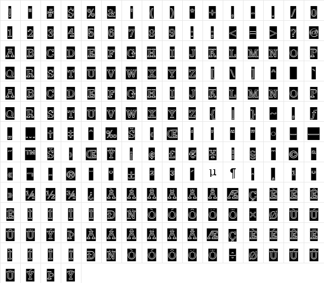 a_NoterCmGr Regular  glyph index