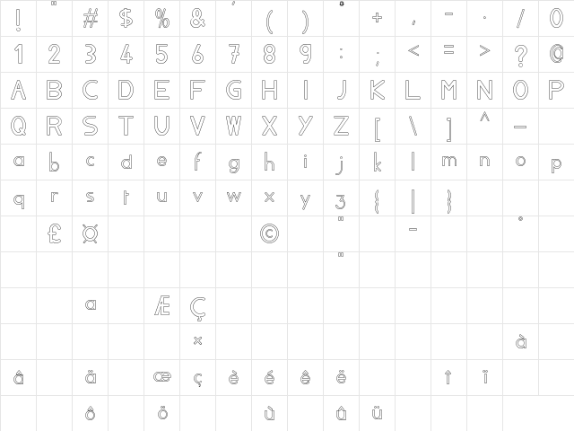 AylavideCS Regular  glyph index