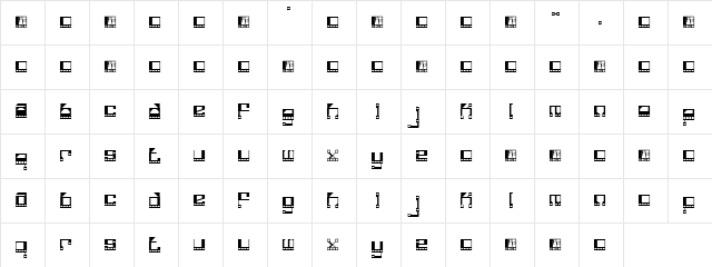 Funkotronic Regular  glyph index