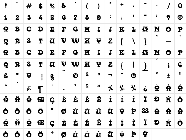 Tambourine Solid D Regular  glyph index