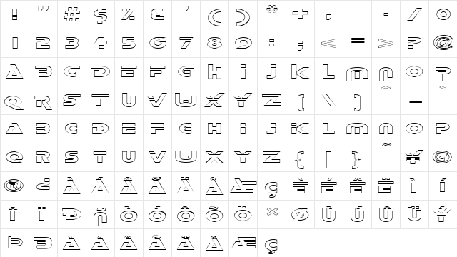 FZ UNIQUE 35 HOLLOW EX Normal  glyph index