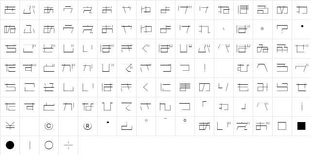 AstraHfsb07LightO Regular  glyph index