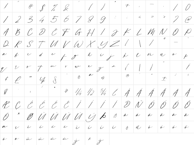 Smoothness Regular  glyph index
