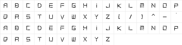 Planus Regular  glyph index