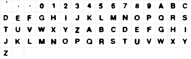 True Stories Regular  glyph index