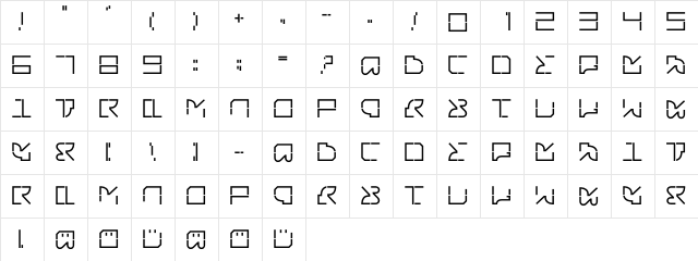 typecube Regular  glyph index