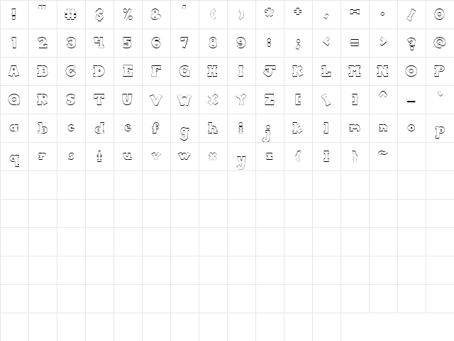 CK Big Boy Regular  glyph index