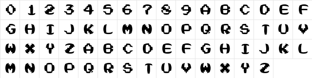 New Regular  glyph index