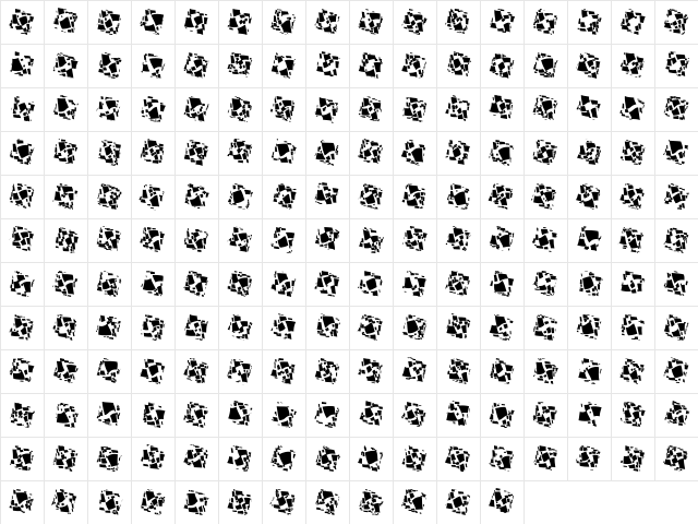 CarpetPartsFS Regular  glyph index
