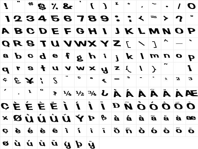 FertileMindPlus Bold  glyph index