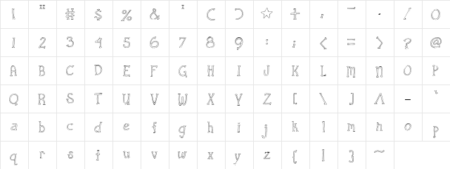 CK Sneaky Snake Plain Regular  glyph index