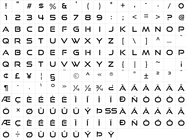 Good Times Regular  glyph index