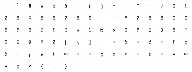 Jawbreaker Regular  glyph index