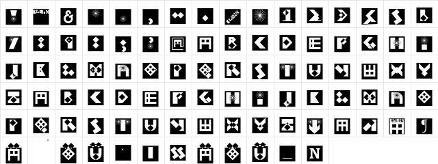 KleinBricksNegative Regular  glyph index