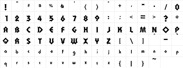 Doctor Cool Regular  glyph index