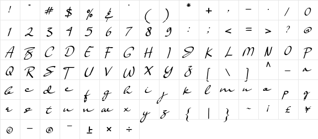 Basella Regular  glyph index