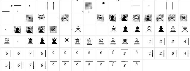 Chess Marroquin Regular  glyph index