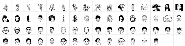 SakabePeople02 Regular  glyph index