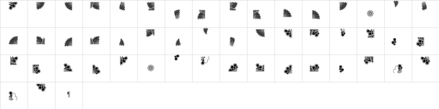 Borders Apogee  glyph index