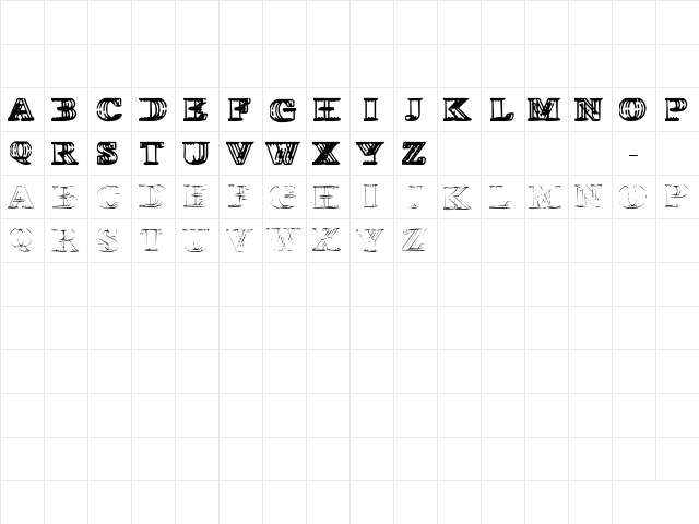 Wireframe Davenport Regular  glyph index