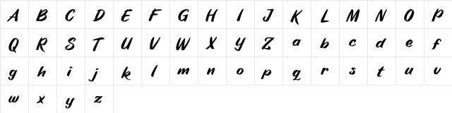 Ruth Calligraph Ruth Calligraph  glyph index