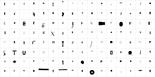 Bits Regular  glyph index