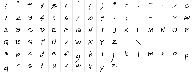 Centennial Regular  glyph index