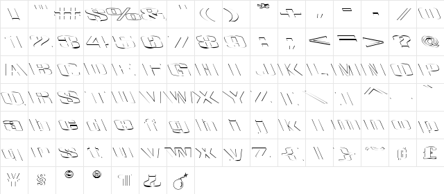 Newman 1 Regular  glyph index
