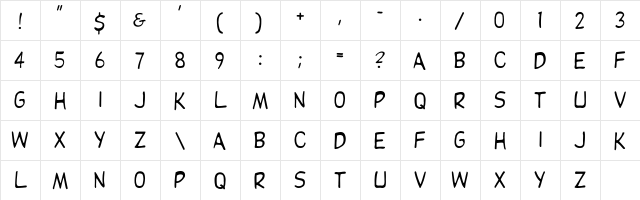DupuyREGular Regular  glyph index