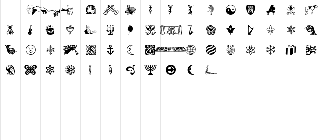 DoodleDingbatsOneSSi Regular  glyph index