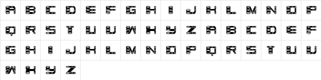 Zylinder Inverted Rustique Regular  glyph index