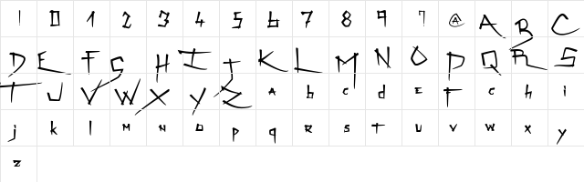 Zenzai Itachi Regular  glyph index