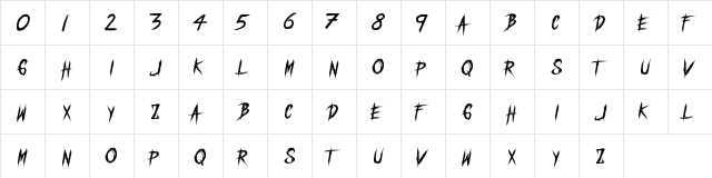 THE MURDER Regular  glyph index