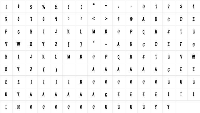 Close Friend Regular  glyph index