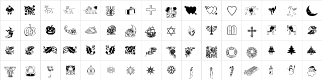 Holiday Pi Normal  glyph index