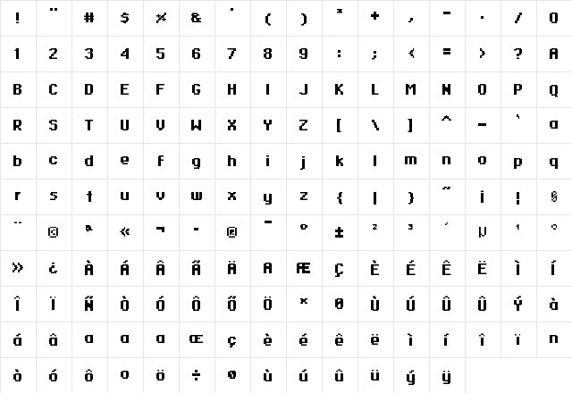 EleanorBold Regular  glyph index