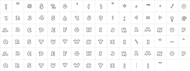 LD PolkaDots Regular  glyph index