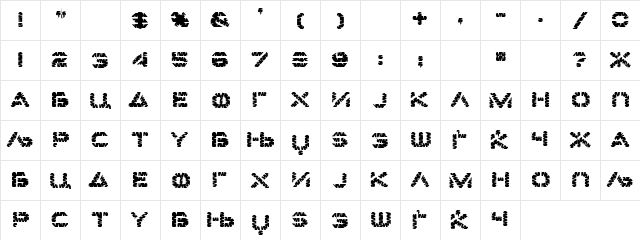 X_Spirala Black  glyph index